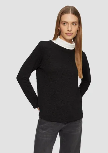s.Oliver Sweatshirt Sweatshirt Strukturiertes Sweatshirt mit Rundhalsausschnitt