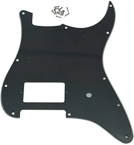 Dopro ST Strat One Humbucker-Gitarren-Schlagbrett, 11 Loch, passend für Fender Delonge, Schwarz, 3-lagig