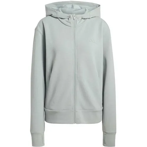 adidas Damen Workout Full Zip Kapuzenjacke (Größe S, grün) von adidas
