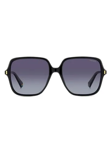 Polaroid PLD 6219/S Sonnenbrille - Schwarze Sonnenbrille für Damen, aus umweltfreundlichem Polycarbonat und mit stylischem quadratischem Design für optimalen UV-Schutz.