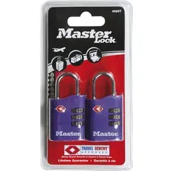 Master Lock 2 TSA-Zahlenschlösser 30mm - Farblich Sortiert, 4686EURT