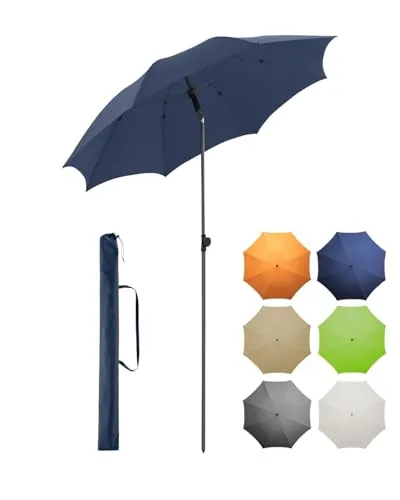 FARE Sonnenschirm Gr. M - 180 cm Durchmesser - Sonnenschirm mit UV-Schutz 50+, ideal für Balkon und Terrasse. Robuste Konstruktion mit Knickvorrichtung und Tragetasche für einfachen Transport.