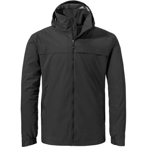 Schöffel Jacket Style Bohorok Men schwarz (9990) 48 - Funktionsjacke für Herren, wasserdicht mit 10.000 mm Wassersäule, atmungsaktiv und aus recyceltem Material – ideal für urbanen Alltag und Freizeit.