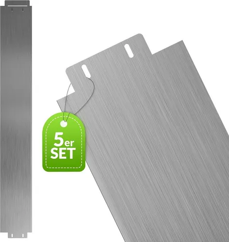 Gartenpirat Rasenkante 5x 100 cm - Metall verzinkt - Beeteinfassung aus feuerverzinktem Metall, 500 cm Länge, Höhe 18 cm, ideal für moderne Gartengestaltung. Einfaches Stecksystem für schnelle Montage und dauerhaft haltbare Begrenzungen.