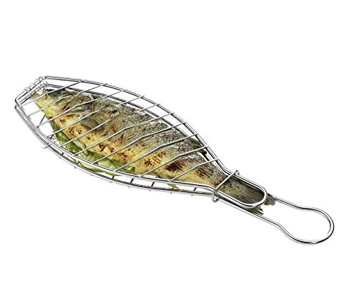 Küchenprofi BBQ Fischgrillzange EASY, Fischbräter, 43 cm, Edelstahl, K1066082800, Silber, Large