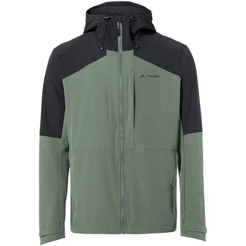 Vaude Elope Wind Jacket - Elastische Softshelljacke in Oliv, Gr M - Funktionsjacke zum Wandern mit Kapuze und Stretch für optimale Bewegungsfreiheit. Ideal für Trekking und Outdoor-Aktivitäten, DWR-imprägniert für zusätzlichen Wetterschutz.