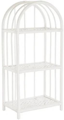 Krines Home Badregal mit 3 Ablagen aus Natur Rattan