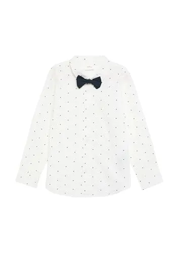 s.Oliver Baumwollhemd mit Minimalprint und abnehmbarer Fliege - Elegantes Baumwollhemd im Regular Fit mit modischem Alloverprint, abnehmbarer Fliege und weicher Qualität. Ideal für besondere Anlässe und den täglichen Gebrauch.