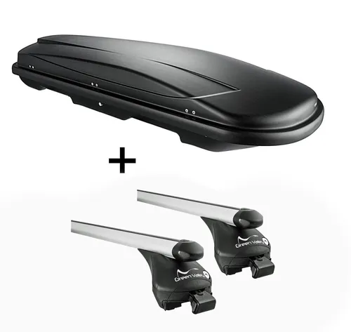 Skibox schwarz VDP JUXT 500 lit + Relingträger Alu für für BMW X6F16 ab 15 bis