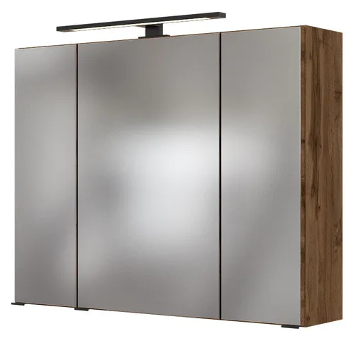 Held Möbel Spiegelschrank Luzern 80 cm Wotaneiche - Badezimmerschrank in modernem Design mit 80 cm Breite, bietet praktischen Stauraum und einen stilvollen Spiegel – ideal für Ihr Badezimmer.