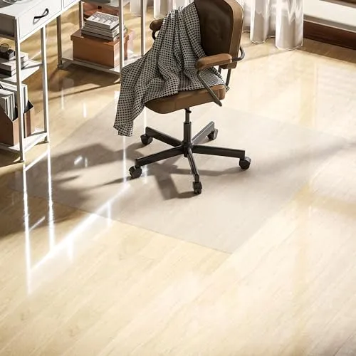 HOMCOM Bodenschutzmatte 120 x 120 cm - Kratzfest und Transparent - Stuhlmatte für mehrere Oberflächen, schützt effektiv vor Kratzern und Lärm, leicht zu reinigen und faltbar für einfache Aufbewahrung.