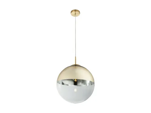 GLOBO LIGHTING LED Pendelleuchte, LED wechselbar, warmweiß, ausgefallene Glas-kugel für übern Esstisch & Treppenhaus Gold-en Ø33cm