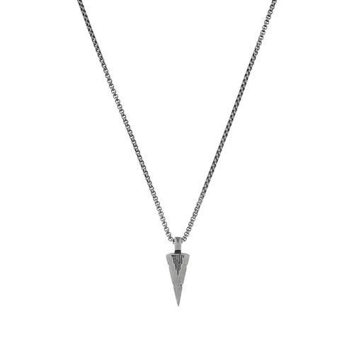 Amor Kette mit Anhänger Edelstahl Herren Halsschmuck, 55+5 cm, Silber, Kommt in Schmuck Geschenk Box, 2040348