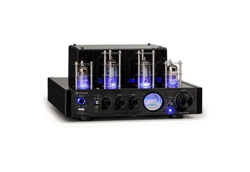 Auna Amp VT Röhrenverstärker - 2x35W RMS HiFi-Verstärker, Retro-Design mit beleuchteten Röhren und Bluetooth-Streaming