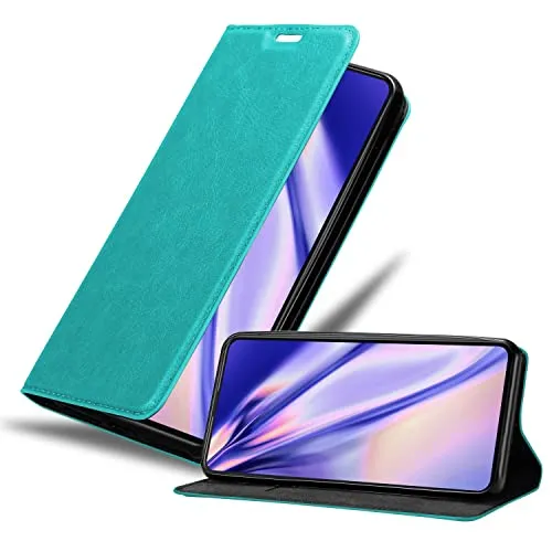 Cadorabo Hülle kompatibel mit Asus ZenFone 8 FLIP aus Premium Kunst Leder Flip Klappbare Stoßfeste Magnetische [Standfunktion] [Kartenfächern] Cover Hülle für Asus ZenFone 8 FLIP Tasche in Türkis