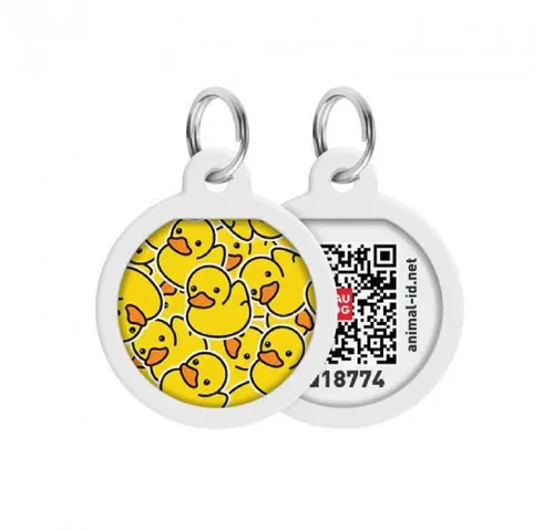 WAUDOG Tier-Halsband Pet ID Tag für Hund Katze mit QR Passport Global Suchsystem