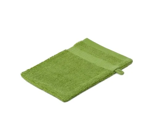 liebling Waschhandschuh, 100% hochwertige Baumwolle, Serie Miami, 17 x 24 cm, waschbar & trocknergeeignet, Farbe: apfelgrün