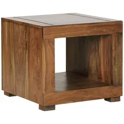 Mid.you Couchtisch aus Sheeshamholz - Quadratischer Couchtisch aus massivem Sheeshamholz, handgefertigt und einzigartig in Maserung - ideal für ein authentisches Wohnambiente.