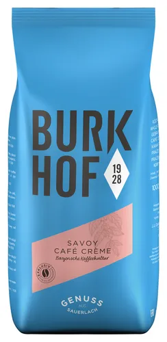 Kaffee GENUSSRÖSTUNG Savoy Café Crème von Burkhof, 1000g Bohnen