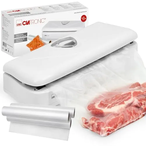 Clatronic Vakuumiergerät FS 3261 - Folienschweißgerät für Sous-Vide-Garen, ideal zum Frischhalten von Lebensmitteln und zur Vermeidung von Gefrierbrand.