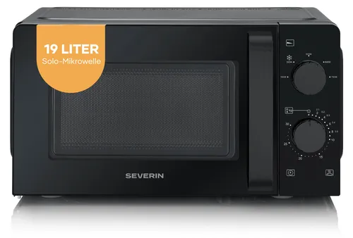 Severin Mikrowelle MW7580 Solo 19l 700W mit Auftaufunktion - Kompakte Mikrowelle mit 19l Volumen, 700W Leistung und 6 Leistungsstufen für vielseitige Zubereitungsmöglichkeiten. Ideal für kleine Küchen.