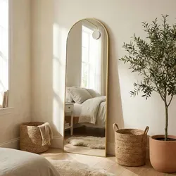 SONGMICS Ganzkörperspiegel mit Vergrößerungsspiegel, 160 x 50 cm, gold - Eleganter Ganzkörperspiegel mit Vergrößerungsspiegel für präzise Outfit-Kontrolle. Sicherheitsglas sorgt für erhöhte Sicherheit im Alltag. Ideal für jeden Raum und einfach zu montieren.