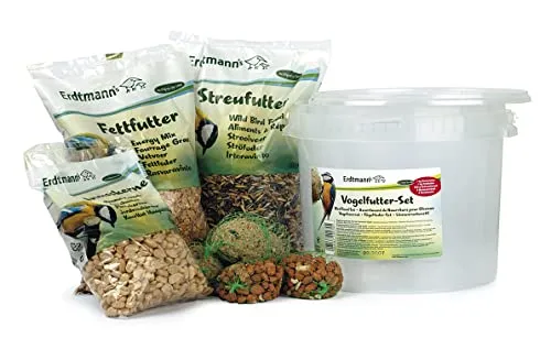 Erdtmanns Vogelfutter-Set im Plastikeimer, 1er Pack (1 x 2.8 kg)