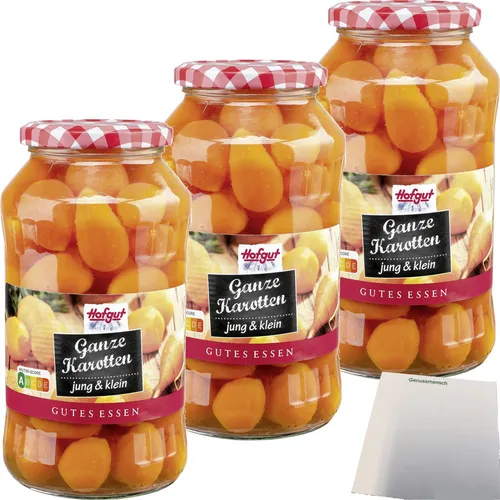 Hofgut Ganze Karotten klein 3er Pack 3x720ml Glas usy Block