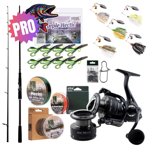 Inzite Pro Stick Hecht Starter-Set - Angelrute + Angelrolle & mehr Zite Fishing