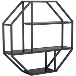 AC Design Furniture Jörn Achteckiges Wandregal - Büro-Bücherregale mit außergewöhnlichem Industriedesign und asymmetrisch angeordneten Ablagen für individuellen Charakter in Ihrem Raum.