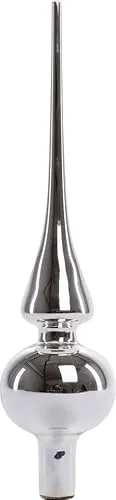 TrendLine Christbaumspitze 26 cm Glas Silber Baumspitze Weihnachtsbaumspitze