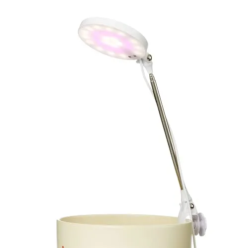 Northpoint LED Pflanzenleuchte Gewächslampe mit Klipphalterung für Töpfe Timerfunktion Helligkeitseinstellung USB-Anschluss Teleskophals 3500K 160cm Kabellänge