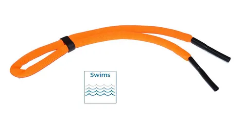 Brillenband mit Tube-Endstück in orange Brillenkordel Sportband schwimmfähig NEU
