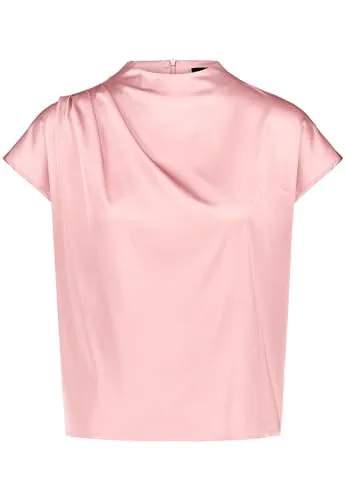Zero Satinbluse Damen mit Kragen von Zero