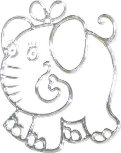 Hermann Schütz 3D-Chrome-Sticker Elefant 100x75mm