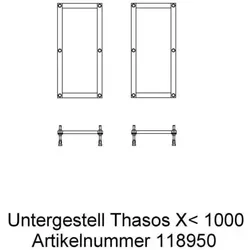 Hoesch Samar Untergestell 800 x 800 bis 1000 x 1000 mm von Hoesch