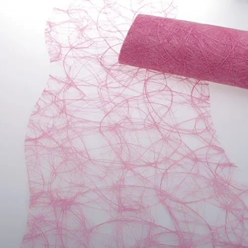 Deko AS GmbH Sizoweb Tischband Wellenschnitt rosa - 25m Rolle - Tischläufer aus hochwertigem Sizoweb, semitransparent und ideal für festliche Anlässe wie Hochzeiten und Geburtstage. Vielseitig einsetzbar für Dekoideen und Geschenkverpackungen.
