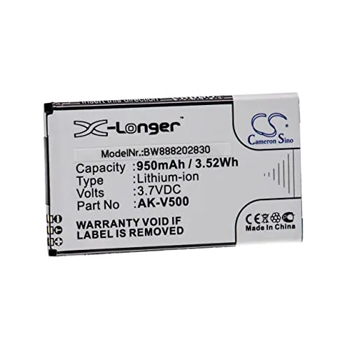 vhbw Akku Ersatz für Emporia AK-V500 für Handy Smartphone Telefon (950mAh, 3,7V, Li-Ion)