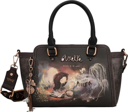 Anekke Handtasche Bowling Bag - Handtaschen mit abnehmbarem, verstellbarem Schulterriemen und auffälligen Ziersteinen, ideal für stilvolle Auftritte.