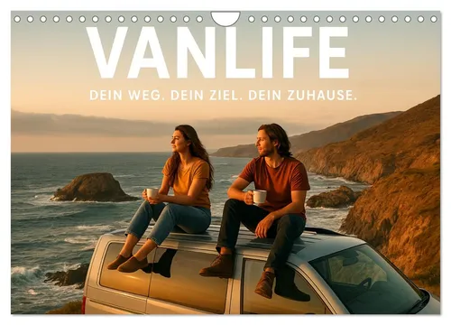 VANLIFE Wandkalender 2026 – Dein Weg, Dein Ziel, Dein Zuhause - Hochwertiger Fotokalender im A4-Format mit 12 beeindruckenden Motiven. Robuste Spiralbindung und umweltfreundliches Papier machen ihn zum perfekten Geschenk für jeden Anlass.