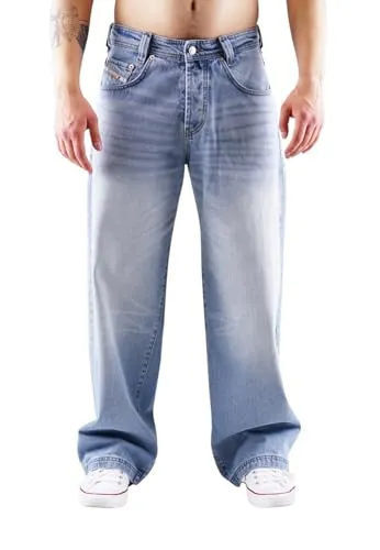 Picaldi Zicco 475 Herren Baggy Jeans Extra Weit aus 100 % Baumwolle mit Tiefem Bund Lockerem Schnitt Streetwear im 90er Vintage Style (DE/NL/SE/PL, Bundweite & Schrittlänge, 36, 32, Washed Ocean Blue)