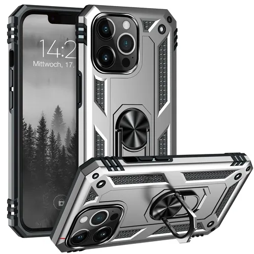 Handy Hülle für Apple iPhone 13 Pro Handyhülle Schutz Cover Case Silber