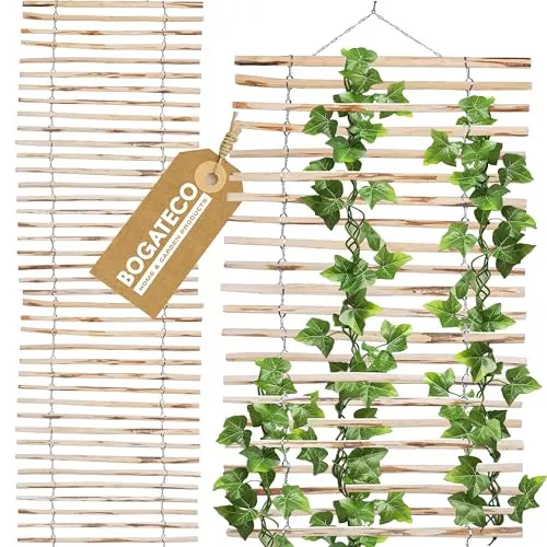 BOGATECO Rankgitter aus Haselnuss für Kletterpflanzen | 100 x 200 cm - Rankgitter aus Holz für Garten, Balkon und Terrasse, ideal zur Unterstützung von Kletterpflanzen und als Sichtschutz. Einfach zu installieren und nachhaltig.