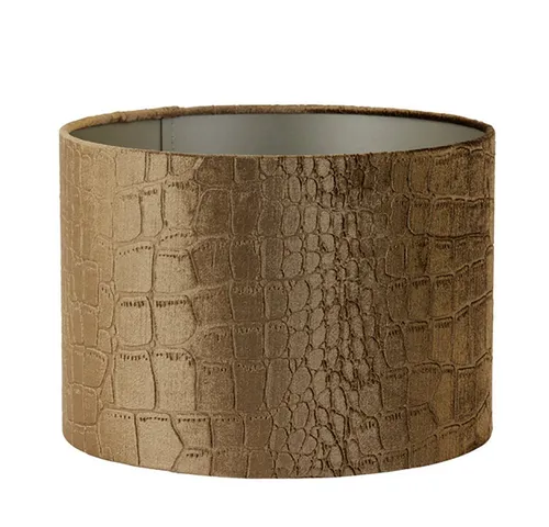 Dirk Davids Leuchten GmbH Velours Lampenschirm Zylinder Braun mit Kroko Prägung - Eleganter Lampenschirm Zylinder aus hochwertigem Velours in Braun. Ideal für Standleuchten, Tischlampen oder Hängelampen. Er sorgt für ein warmes, einladendes Licht und wertet jeden Wohnraum stilvoll auf.