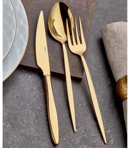 cofi1453 Besteck-Set 36-teilig für 6 Personen aus Edelstahl 18/10 in Gold