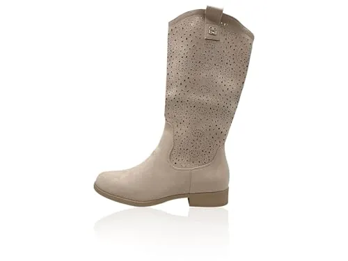 Nowaland Damen Stiefel mit dekorativem Lochmuster – stilvolle Sommerbegleiter für jeden Anlass - Moderne Stiefel mit dekorativem Lochmuster und weichem Obermaterial für hohen Tragekomfort. Der stabile Blockabsatz sorgt für sicheren Halt. Vielseitig kombinierbar zu Jeans und Kleidern – ideal für Freizeit und besondere Anlässe.