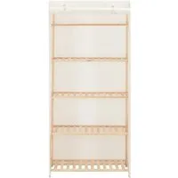 vidaXL Stoffschrank 79x40x170 cm - Kleiderschrank mit 4 Regalböden und Kleiderstange für optimale Ordnung und Staubschutz, ideal für Schlafzimmer und Wohnzimmer.
