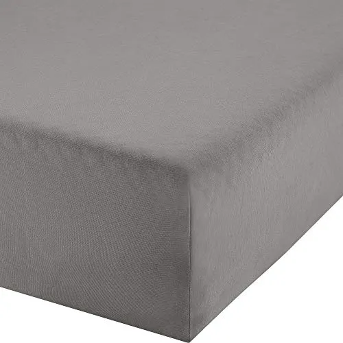REDBEST Boxspring-Spannbettlaken Denver Elasthan-Jersey-Stretch grau Größe 90x190 cm - 100x200 cm - besonders weich und anschmiegsam, bügelfrei, mit Rundumgummi