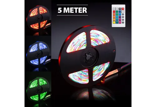 EAXUS LED Stripe - IP65 Wasserfeste LED Lichterkette. RGB Bunt, Licht Band, 4 Farbwechselprogramme, Dimmfunktion, Fernbedienung