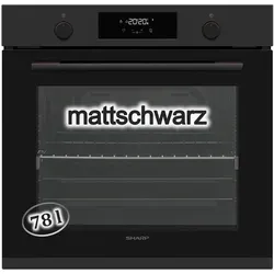Sharp Einbaubackofen K-70P19BNH-EU - Backofen mit 78 L Garraum, 9 Funktionen und energieeffizienter Turbo-Heißluft für perfektes Backen und Grillen.